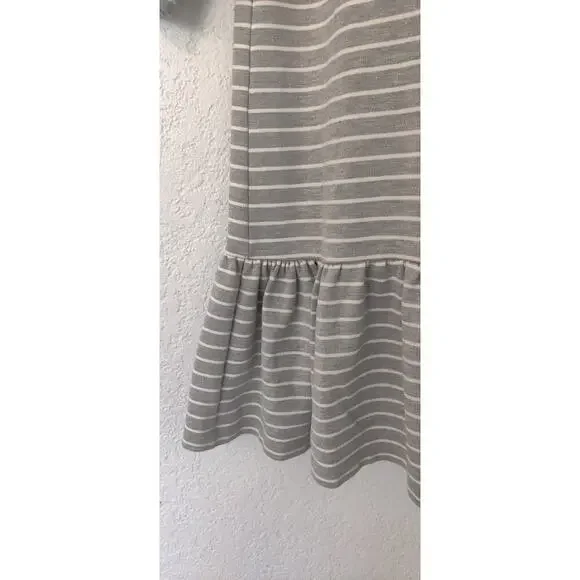 Broom Street Kate Spade Striped Long Sleeve Dress High Neck Gray Peplum Size S - Picture 4 of 7